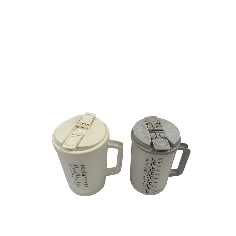 Unbranded Hospital Graduated Mugs 30oz White Grey Set of 2 Medical Unisex